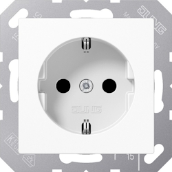 Jung SCHUKO-Steckdose o. Kralle A 1520 NKI WW A1520NKIWW Image