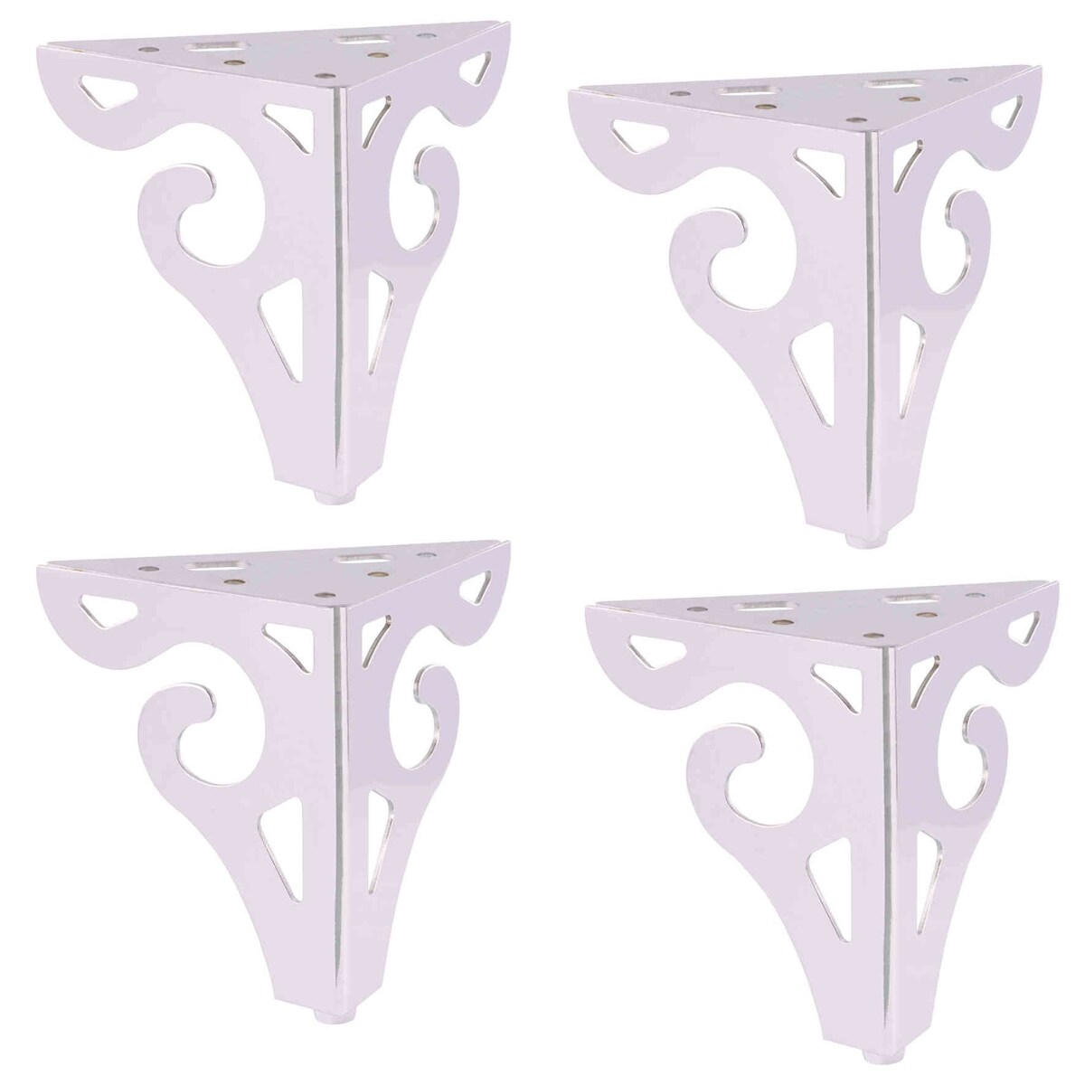 WAGNER Möbelfüße SOFA WINGS 4tlg. Set - 10 x 10 x 12 cm, Stahl verchromt, Anschraubplatte, für Palettensofa - 12043004 Image