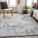 Killara 5'3" Round Modern Charcoal/Light Gray/Blue/Off White Area Rug - Hauteloom