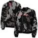 Women's The Wild Collective Black Boston Red Sox Camo Sherpa Full-Zip Bomber Jacket