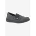 Extra Wide Width Women's Posy Flat by Drew in Black Canvas (Size 7 1/2 WW)