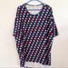 Lularoe Tops | Bogo Free Lularoe Simply Comfortable Large High Low 3/4 Sleeve Irma Tunic Shirt | Color: Blue/Red | Size: L