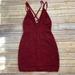 Free People Dresses | Free People Dark Red Lace V Neck Strappy Mini Dress | Color: Red | Size: S