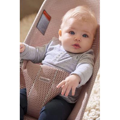 BabyBjrn Bouncer Bliss, Light Gray Frame Mesh Dusty Pink