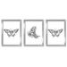 East Urban Home Americanflat - Butterfly Sketch By Jetty Home - 3 Piece Gallery Framed Print w/ Mat Art Set Paper in Black/Green | Wayfair