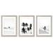 East Urban Home And White Surf By Tanya Shumkina - 3 Piece Gallery Framed Print w/ Mat Art Set Paper in Black | 20 H x 16 W x 1.5 D in | Wayfair