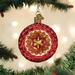Old World Christmas Faceted Crimson Reflection Ball Ornament Glass in Red/Yellow | 3 H x 2.75 W x 2 D in | Wayfair 51502