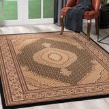 Black 45 x 0.6 in Area Rug - Fleur De Lis Living Majestic Collection Traditional Area Rug (5X8 Feet) - 5'3" X 7'5", Black | 45 W x 0.6 D in | Wayfair
