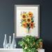Gracie Oaks Fresh Cut Flowers II Premium Framed Matte - Ready To Hang Paper in Black/Blue/Green | 43.5 H x 31.5 W x 1 D in | Wayfair