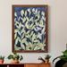 Red Barrel Studio® Indigo Blooming Night I - Picture Frame Painting on Canvas in Black/Blue/Green | 20 H x 17 W x 1 D in | Wayfair