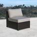 Wade Logan® Akshaya Patio Chair w/ Sunbrella Cushions Wicker/Rattan in Brown/Gray | 31.1 H x 29.5 W x 35.8 D in | Wayfair