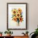 Gracie Oaks Fresh Cut Flowers II Premium Framed Matte - Ready To Hang Paper in Black/Blue/Green | 20 H x 17 W x 1 D in | Wayfair