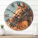 Designart 'Portrait of A Brown Horse' Farmhouse Wood Wall Clock