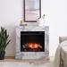 SEI Furniture Dejon Contemporary Electric Fireplace with Faux Stone Mantel