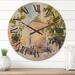 Designart 'Rustic Church In The Village' Country Wood Wall Clock