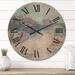 Designart 'Winter Trees River and Birds' Lake House Wood Wall Clock