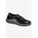 Extra Wide Width Women's Tulip Oxford Flat by Drew in Black Croco (Size 11 WW)