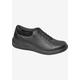 Extra Wide Width Women's Tulip Oxford Flat by Drew in Black Calf (Size 7 WW)