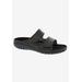 Wide Width Women's Cruize Footbed Sandal by Drew in Black Leather (Size 8 W)