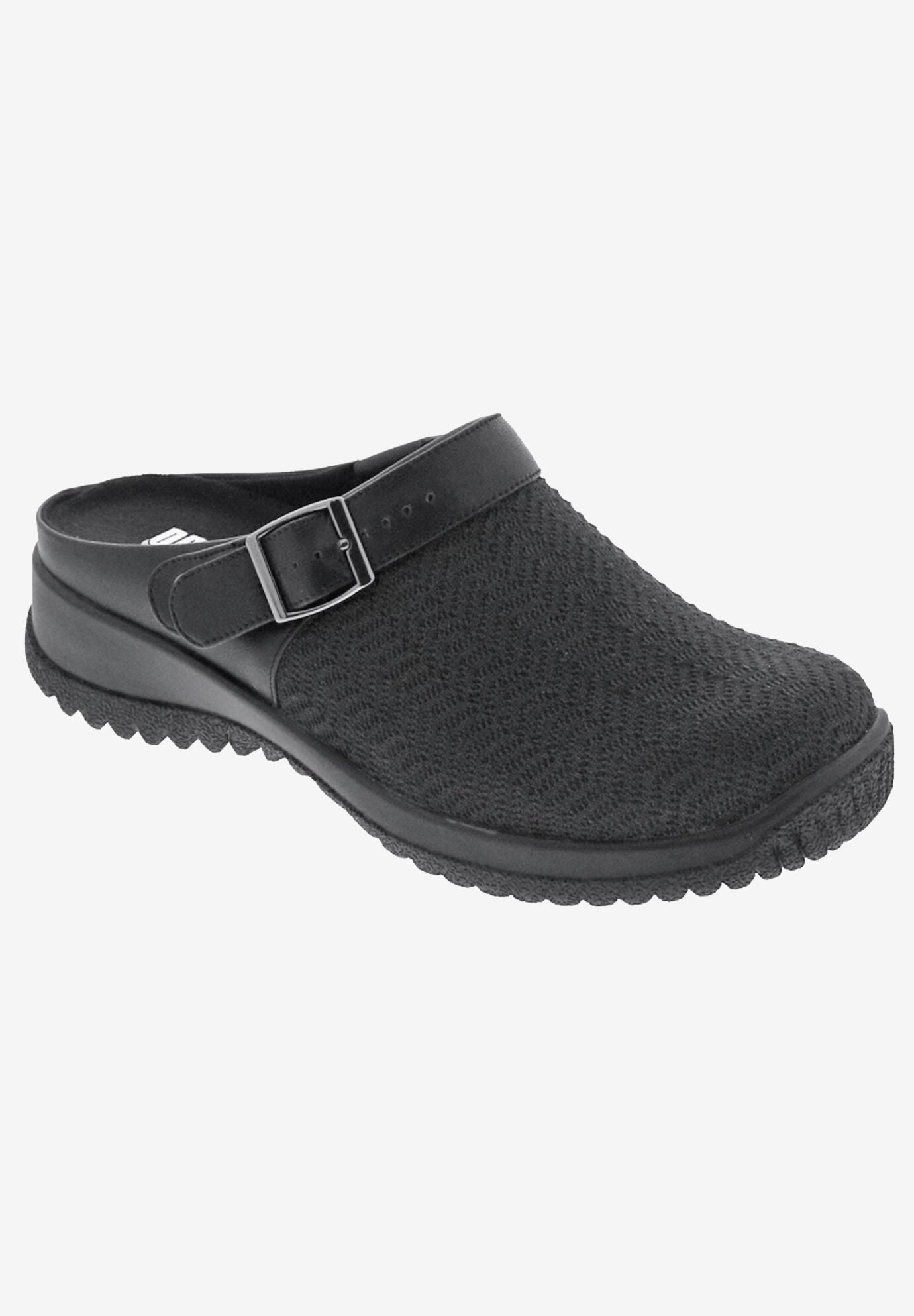 Wide Width Women's Savannah Convertible Slingback Mule by Drew in Black Wavy Stretch (Size 8 W)