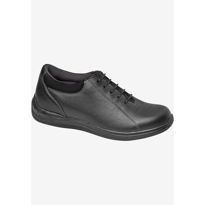 Extra Wide Width Women's Tulip Oxford Flat by Drew in Black Calf (Size 6 1/2 WW)