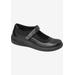 Extra Wide Width Women's Rose Mary Jane Flat by Drew in Black Black Stretch (Size 6 1/2 WW)