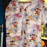 Disney Tops | Disney Mickey Mouse & Minnie Mouse Scrub Top | Color: Red/Silver | Size: L