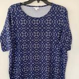 Lularoe Tops | Lularoe Irma Xxs | Color: Blue/Cream | Size: Xxs