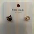 Kate Spade Jewelry | Kate Spade New Mismatch Black Cat And Gold Pave Ball Earrings | Color: Black/Gold | Size: 3/8"