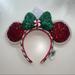 Disney Accessories | Minnie Mouse Christmas Headband | Color: Gray/White | Size: Os