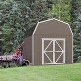 Handy Home Braymore 10 ft. W x 18 ft. D Wood Storage Shed w/ Floor in Brown/Pink/Red | 123 H x 120 W x 216 D in | Wayfair 19466-5