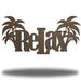 Riverside Designs LLC Relax Word Wall Accent Metal in Brown | 5.75 H x 12 W x 0.06 D in | Wayfair RXW0001-11rst12