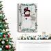 The Holiday Aisle® Folk Snowman Forest I Premium Gallery Wrapped Canvas - Ready To Hang Canvas in Black/Blue/Green | 12 H x 8 W x 1 D in | Wayfair