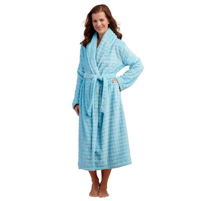 Women's Plush Wrap Robe (Size 3X/4X) Baby Blue, Po...