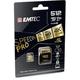 Emtec - UHS-I U3 V30 A1-512 GB, 256 GB - ECMSDM256GXC10SP - Speedin Serie - mit Adapter - Lese- und Schreibgeschwindigkeit bis zu 100 MB/s, 100 MB/s, Schwarz/Gold