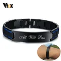 Vnox – Bracelets à graver personnalisés pour hommes chaîne à maillons en acier inoxydable couleur