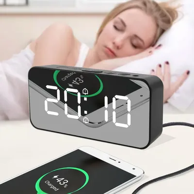Horloge de réveil numérique à LED affichage de la température grand temps Snooze horloge de