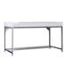 Metal and Wood Computer Desk in White, Chrome Finish