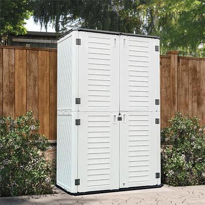 Outdoor 4 ft. 2 in. W x 2 ft. 5 in. D Plastic Vertical Storage Shed