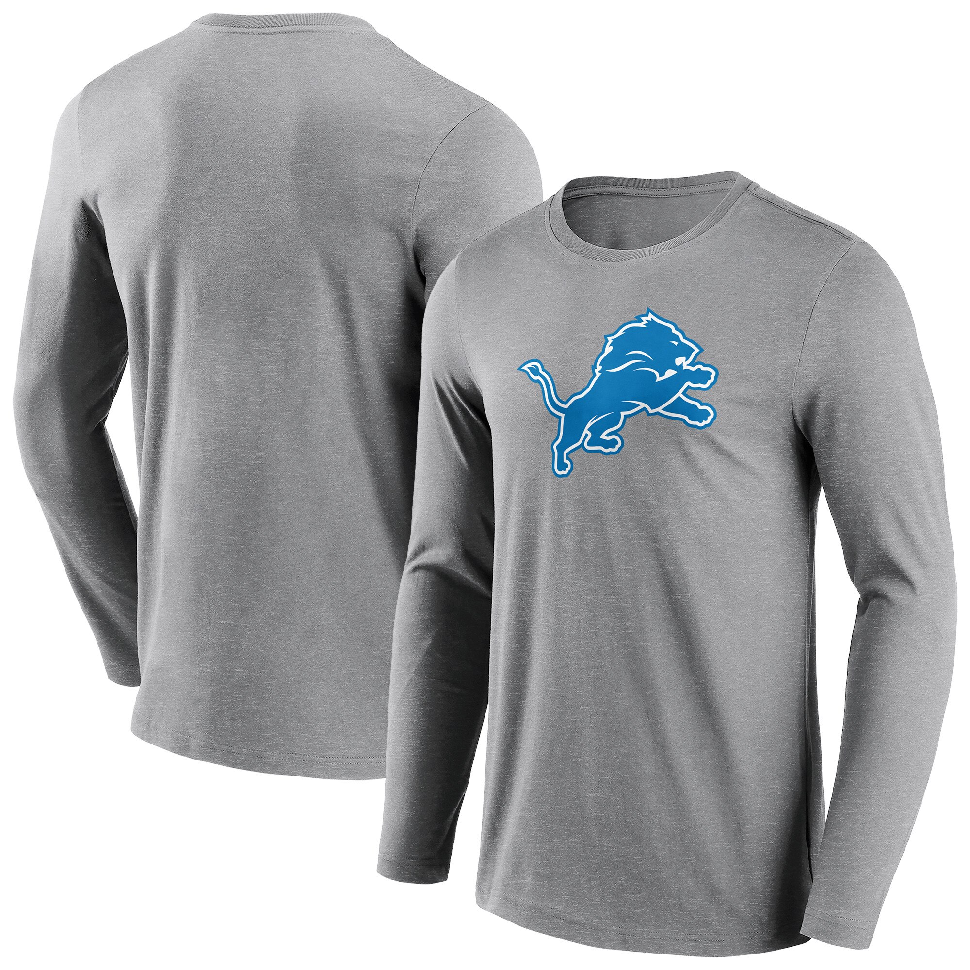 Detroit Lions Langarm-T-Shirt mit neutralem Farblogo - Herren Image