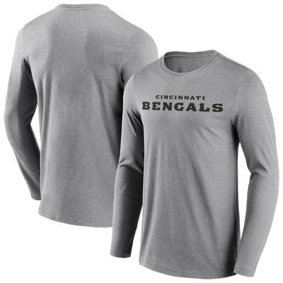 Cincinnati Bengals Langarm-T-Shirt mit neutraler Farbe und Wortmarke - Herren Image