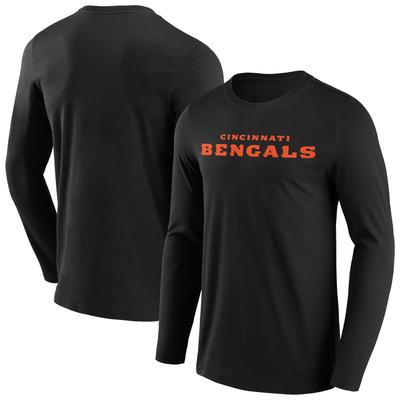 Cincinnati Bengals Primärfarbe Wortmarke Langarm-T-Shirt - Herren Image