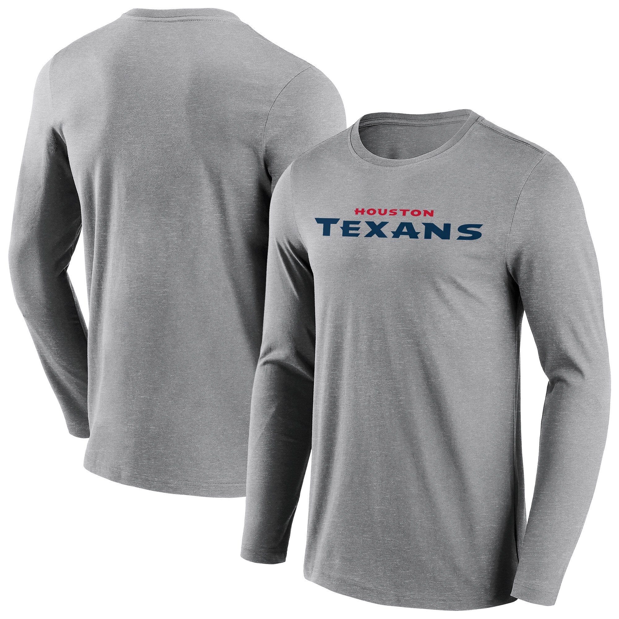 Houston Texans Langarm-T-Shirt mit neutraler Farbe und Wortmarke - Herren Image