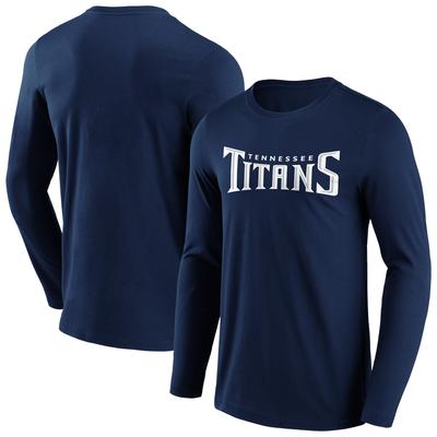 Tennessee Titans Primärfarbe Wortmarke Langarm-T-Shirt - Herren Image