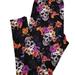 Lularoe Pants & Jumpsuits | Gorgeous Tc2 Lularoe Floral Skulls Black Background Major Unicorn Halloween Nwt | Color: Black | Size: Various