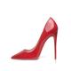 GENSHUO Women Fashion Pointed Toe High Heel Pumps Sexy Slip On Stiletto Party Shoes 12CM/4.72IN,Red 6.5 UK（10 US）