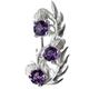 CAIRN Sterling Silver Scottish Thistle Brooch With 3 Amethysts - Nectar. Scottish Jewellery 5807