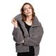 Women Grey Faux Fur Sherpa Coat Jacket Women Teddy Short Coat Jacket Women Winter Shearling Coat Jacket Women Casual Overcoat Women Mid Length Warm Outerwear Women Shaggy Fluffy Fuzzy Coat Jacket S