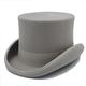 GHC Caps & Hats 15CM(Steampunk/Mad Hatter Top Hat/Victorian Vintage Traditional Wool Fedoras Hat/Cylinder Hat/Chimney Pot Hat (Color : Gray, Size : 61cm)