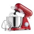 Kapplico Powerful 2200W Electric Food Stand Mixer with Large 7L Bowl, 3 Attachments included - Dough Hook, Whisk and Egg Beater, Splash Guard, 6 Speeds. Red | 2 Year Warranty